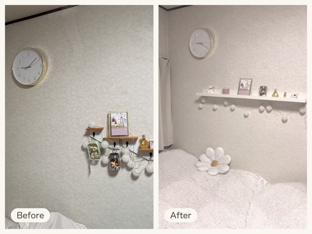 DAY 5「IKEAの棚と時計で、ベッド横の壁をすっきりさせる」のサムネイル