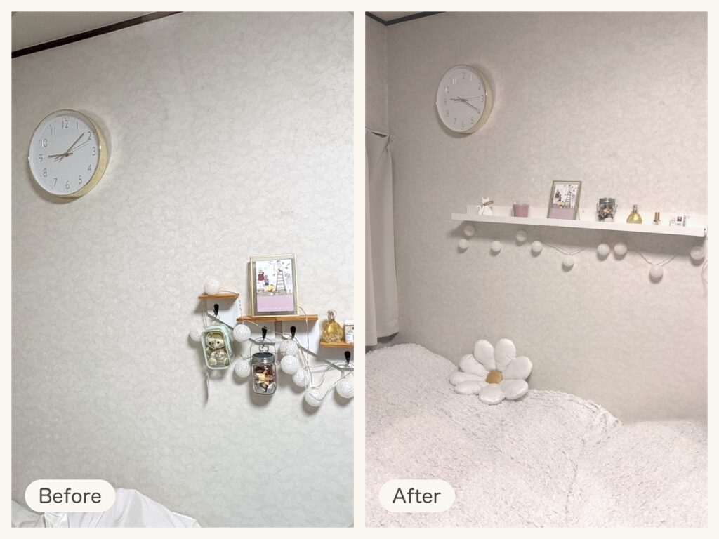 DAY 5「IKEAの棚と時計で、ベッド横の壁をすっきりさせる」のサムネイル