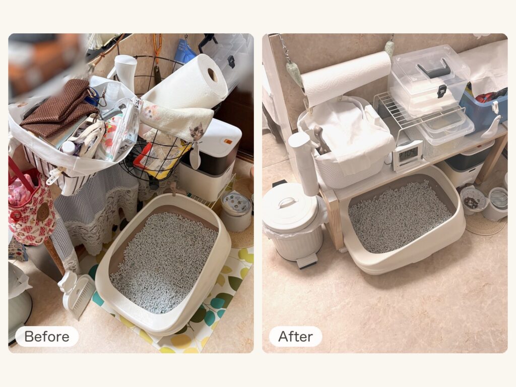 DAY 13「猫トイレの上を、IKEAの棚で収納にする」のサムネイル